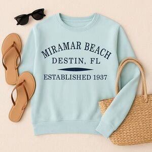 Pacific & Co. Miramar Destin FL Crewneck Sweatshirt Women Small Coastal Pullover